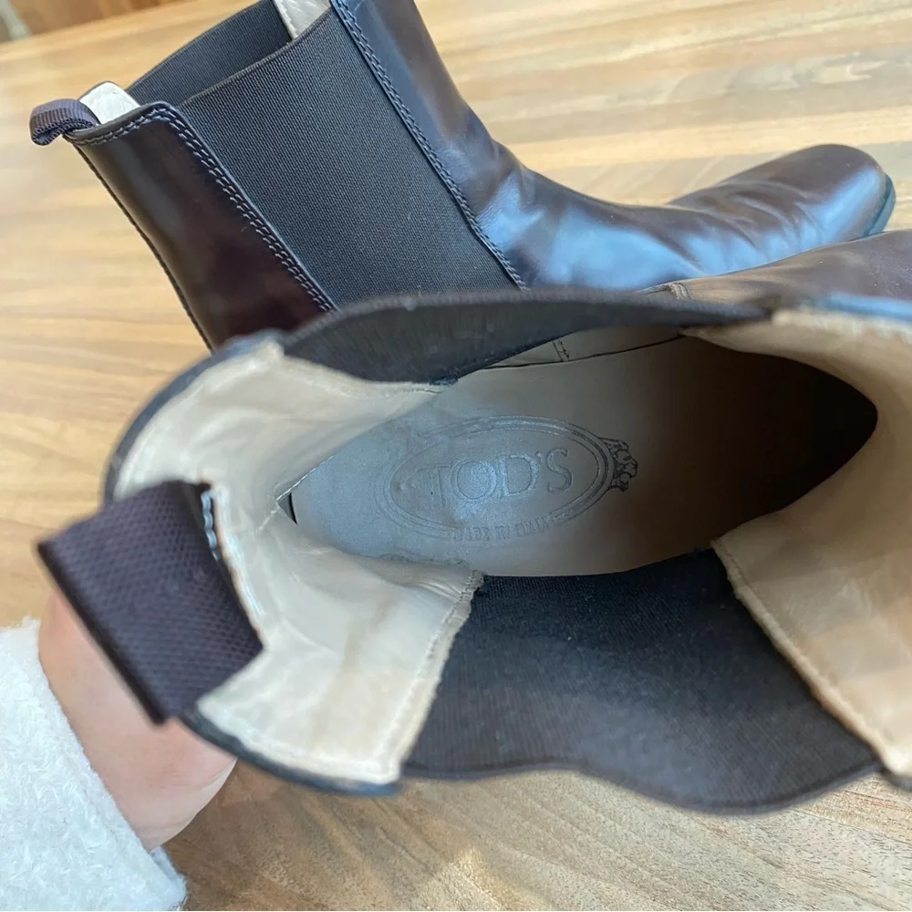 Tod's Leather Chelsea Boots, Size 6